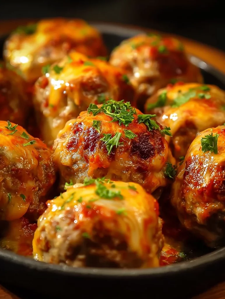 Spicy cream cheese sausage balls with Rotel served on a platter.