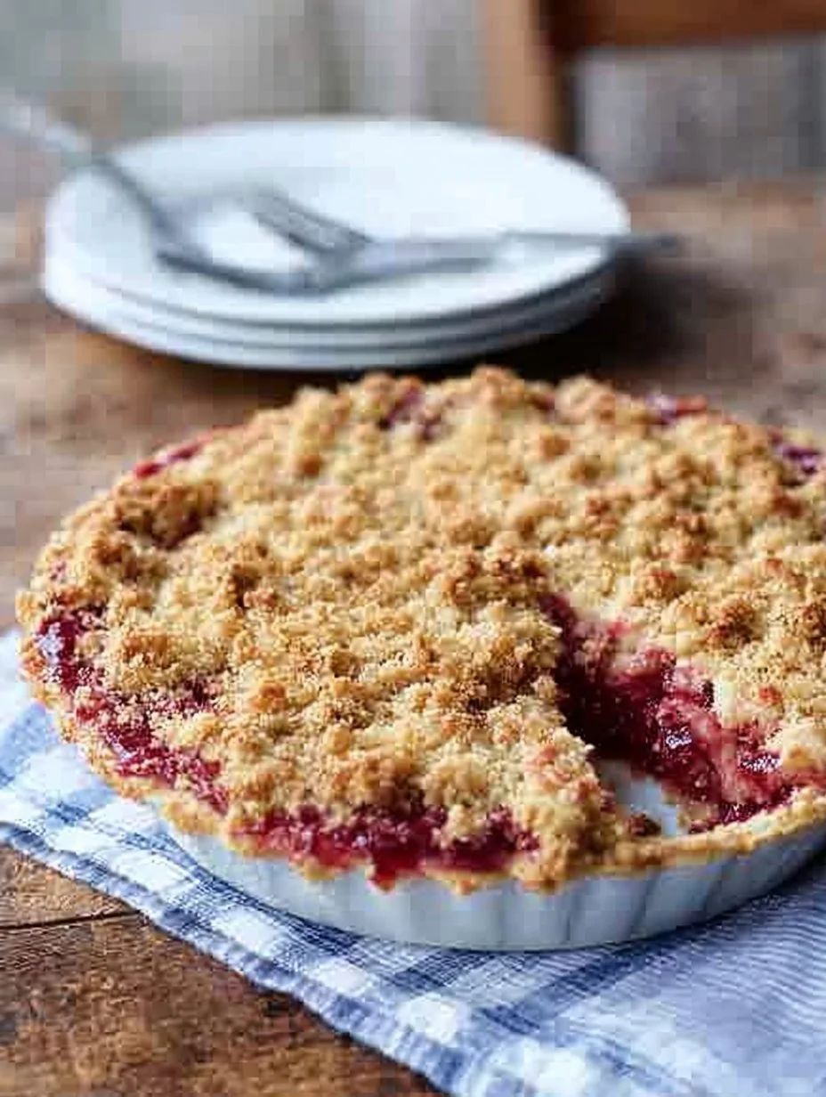 A delicious slice of homemade Strawberry Rhubarb Pie on a plate.