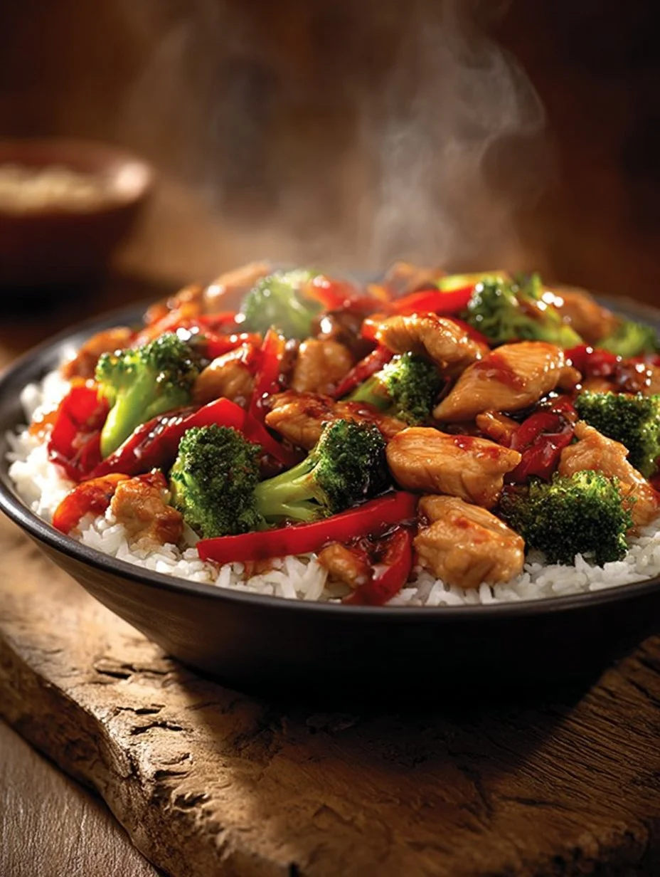 Sweet and Sour Chicken Stir Fry with colorful vegetables and savory sauce