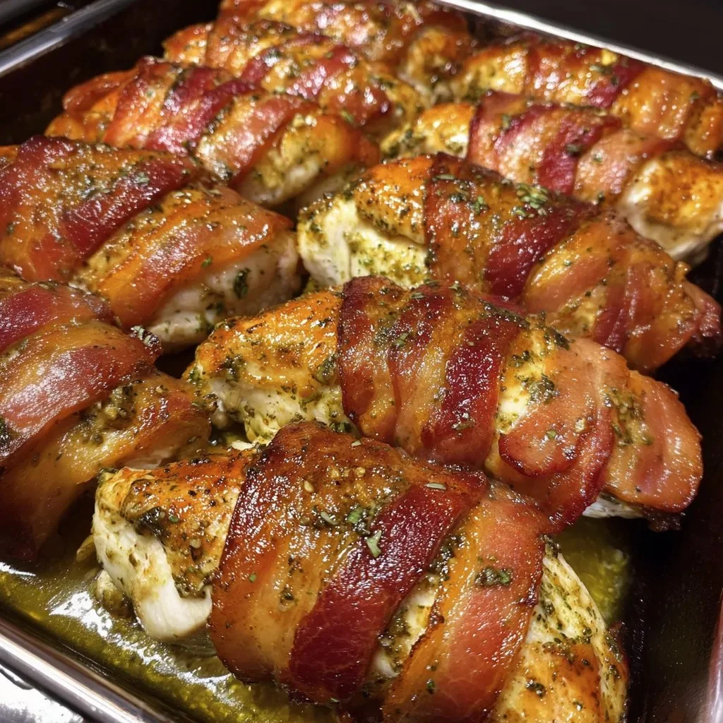 Delicious bacon wrapped chicken served with ranch dressing.