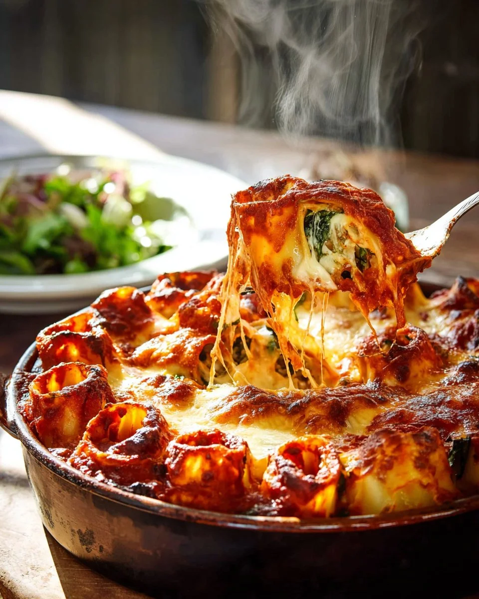 Baked spinach and ricotta rolls fresh out of the oven, golden and delicious.