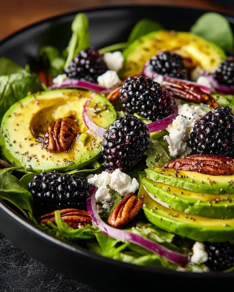Fresh Blackberry Avocado Salad with Honey Lemon Vinaigrette