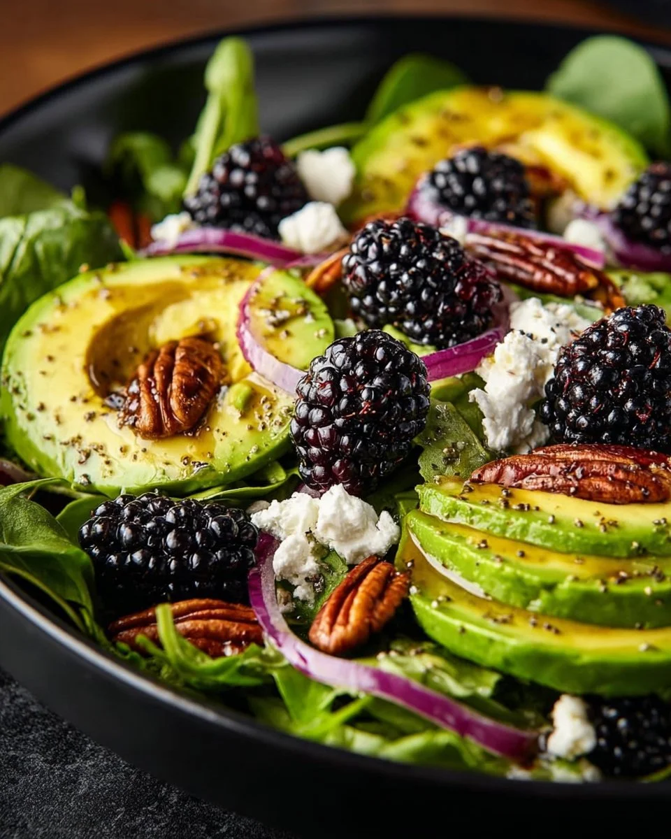 Fresh Blackberry Avocado Salad with Honey Lemon Vinaigrette