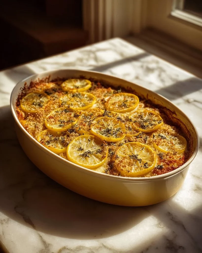 Cheesy squash casserole dish baked to golden perfection