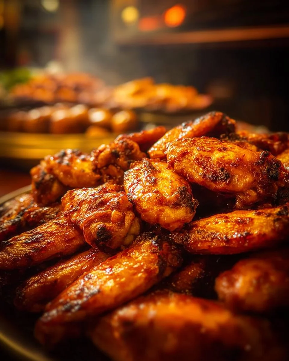 Crispy air fryer chicken wings with a savory glaze