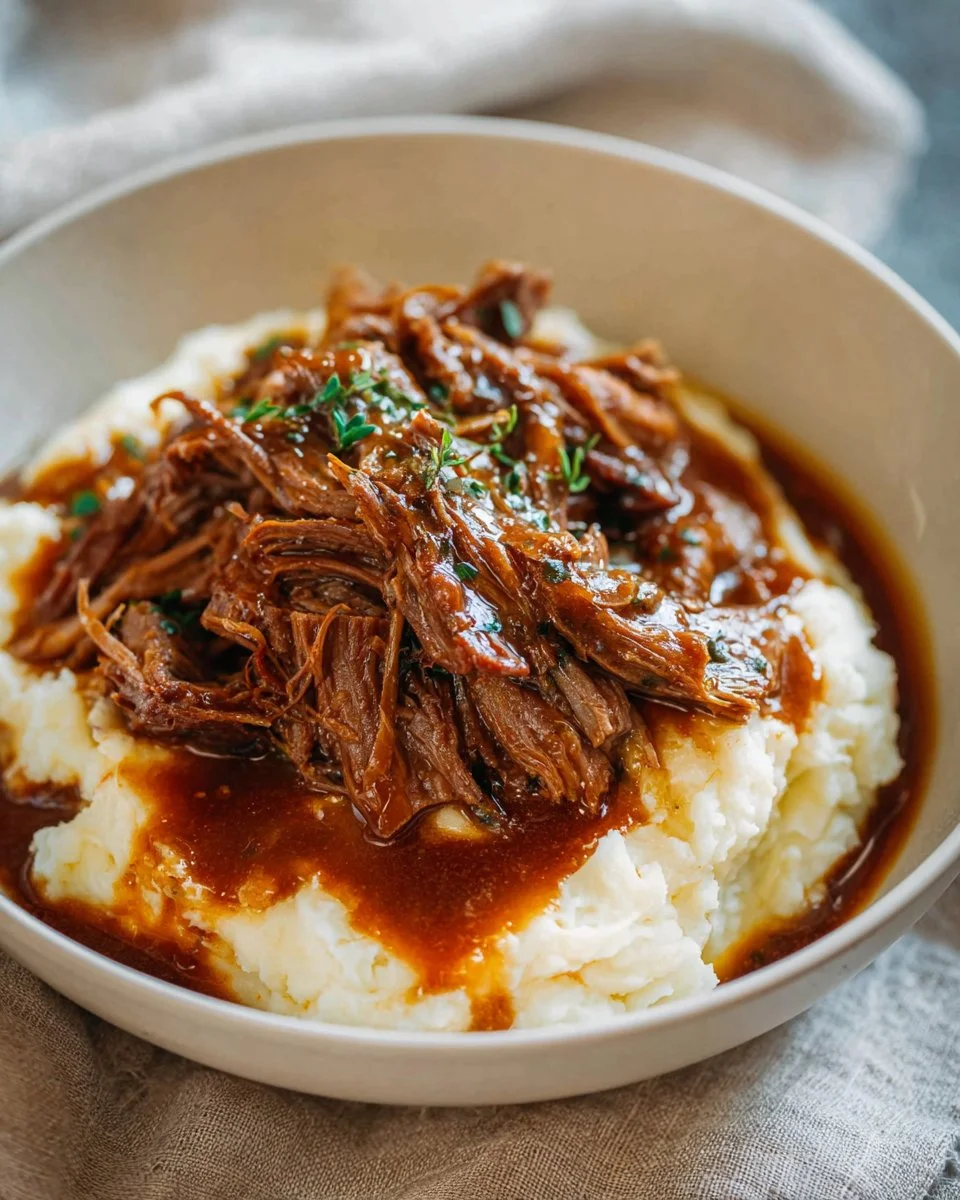 Delicious classic pot roast served with vegetables and gravy