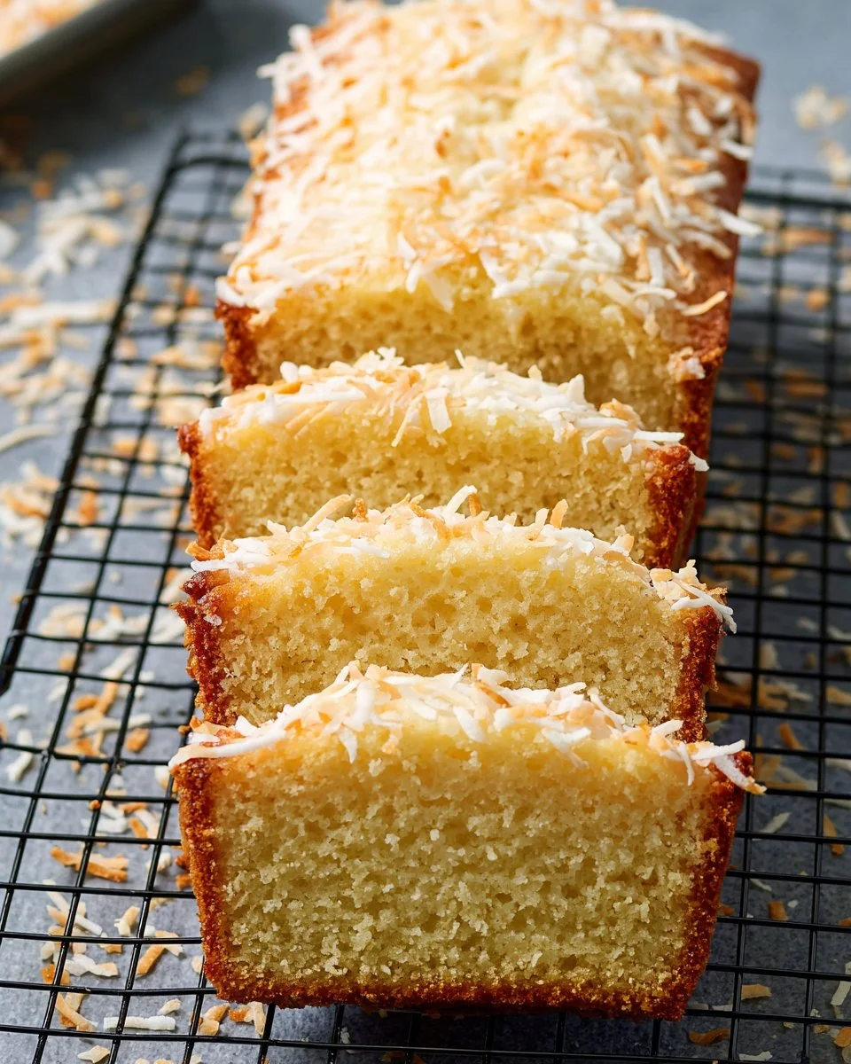 Delicious Coconut Cake with Coconut Cream Cheese Icing on a festive table