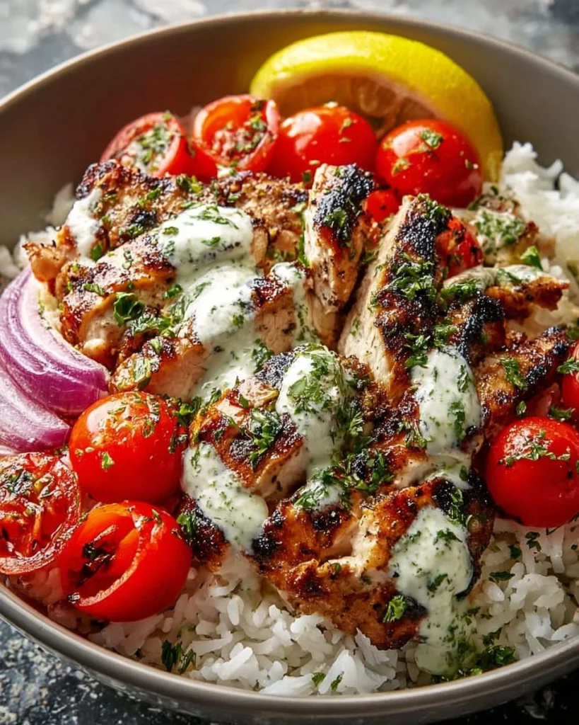 Delicious Dump-and-Bake Chicken Tzatziki Casserole Bowl served in a dish