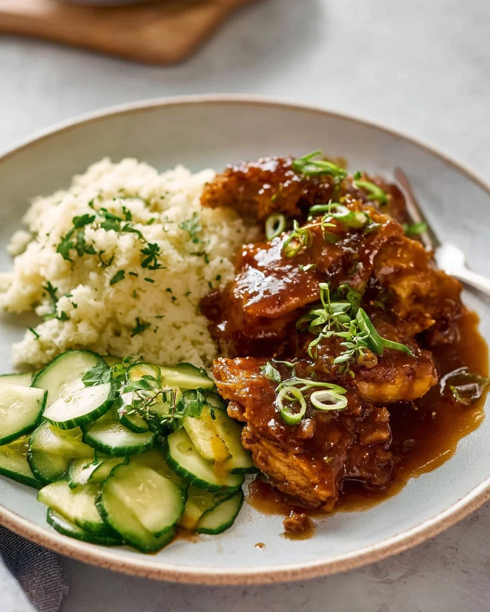 Delicious Bowl of Filipino Chicken Adobo with Rice