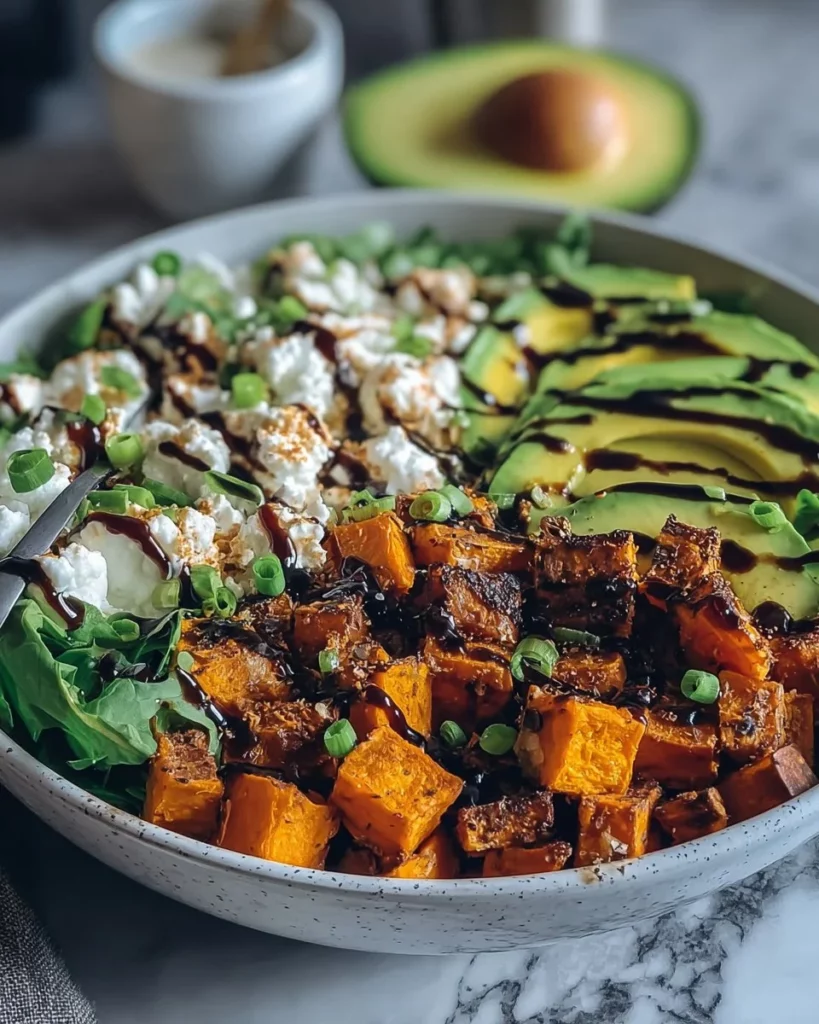 Ground Beef & Sweet Potato Power Bowl with fresh ingredients and vibrant colors