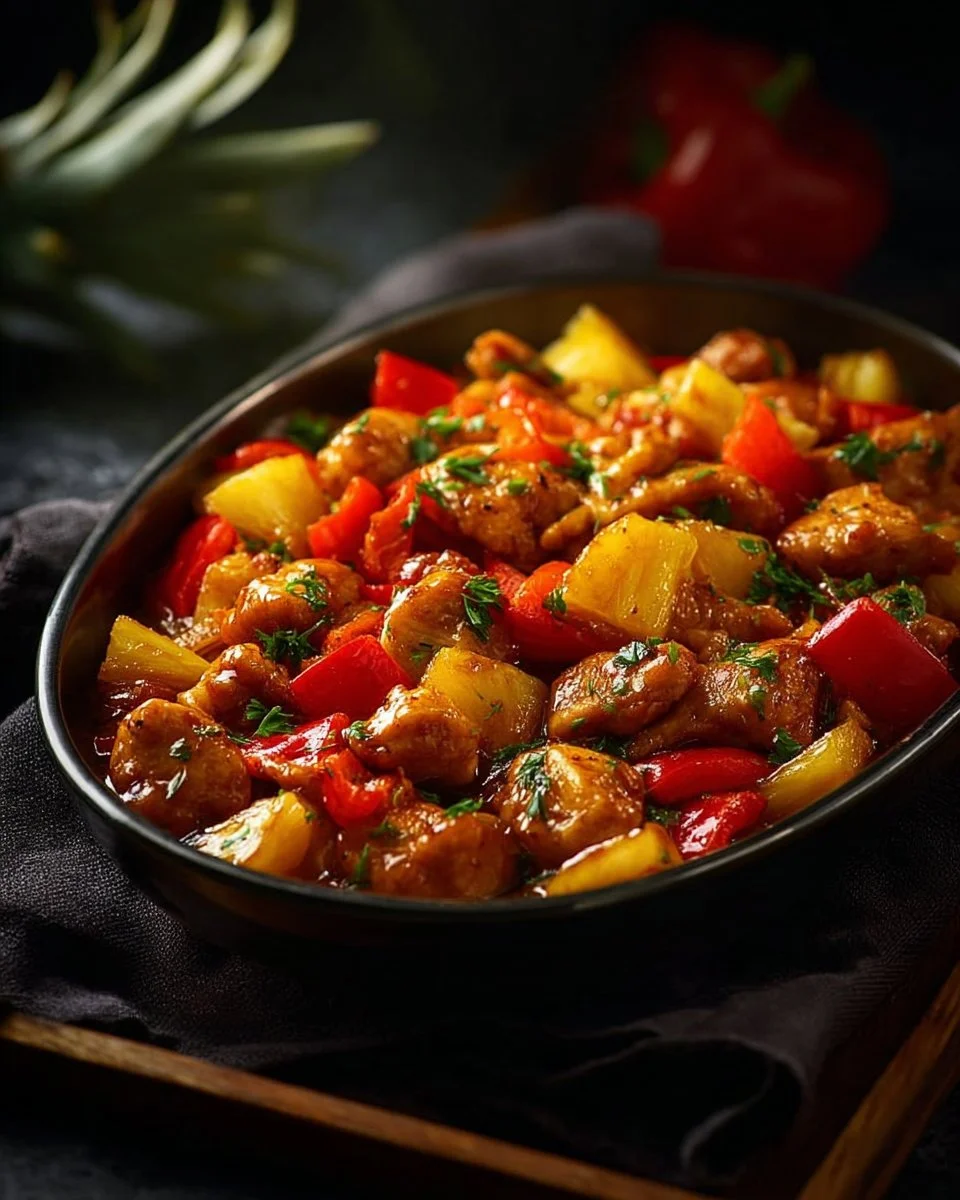 Hawaiian Chicken Sheet Pan Recipe with vibrant veggies and savory chicken