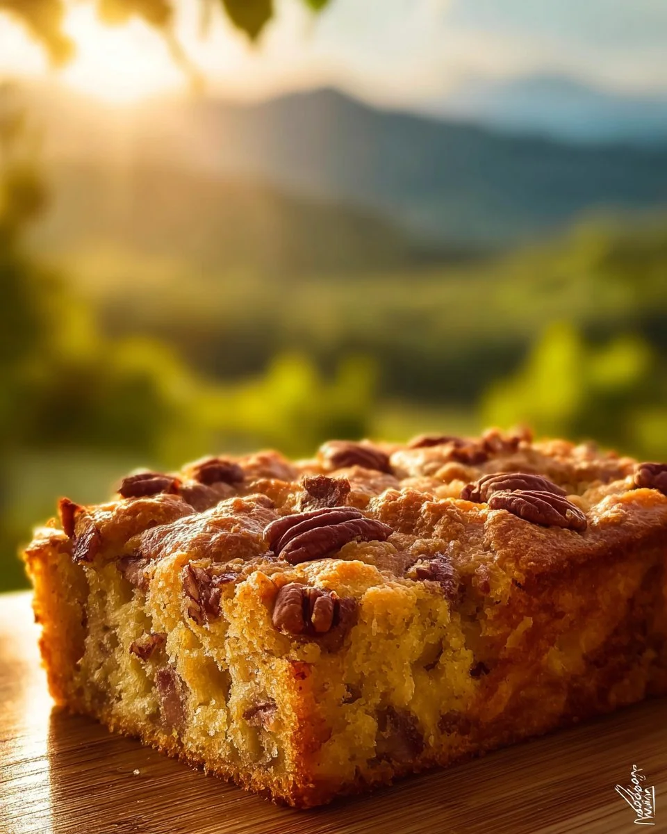 Honey Butter Sweet Alabama Pecanbread slice with pecans
