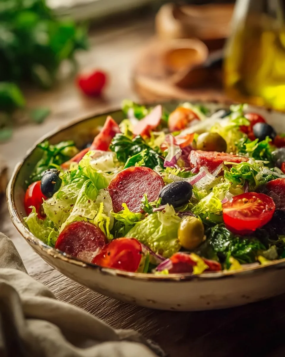Italian Brussels sprout salad with fresh ingredients and a vibrant presentation