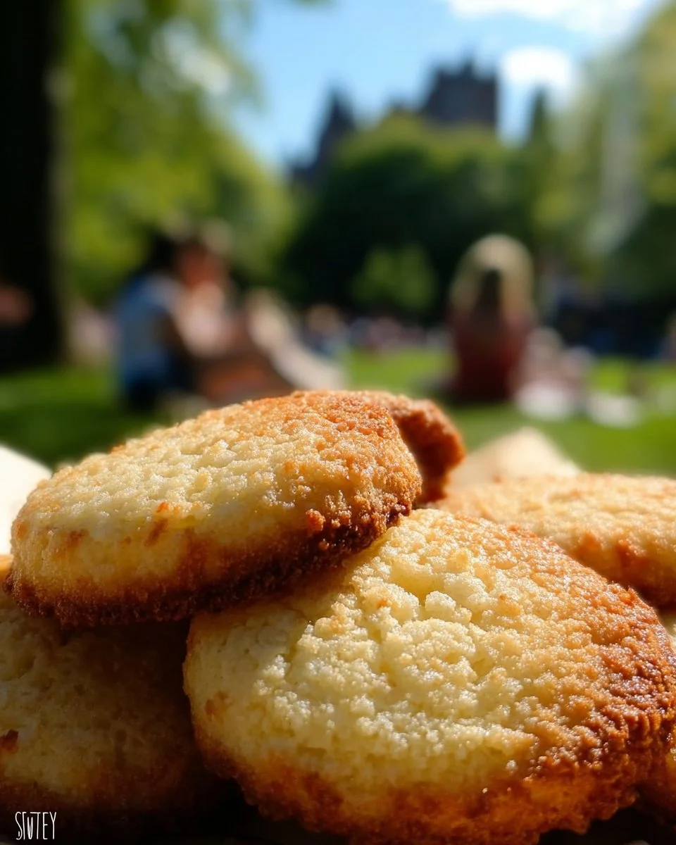 Plate of Mama's old-fashioned southern tea cakes with a rustic background