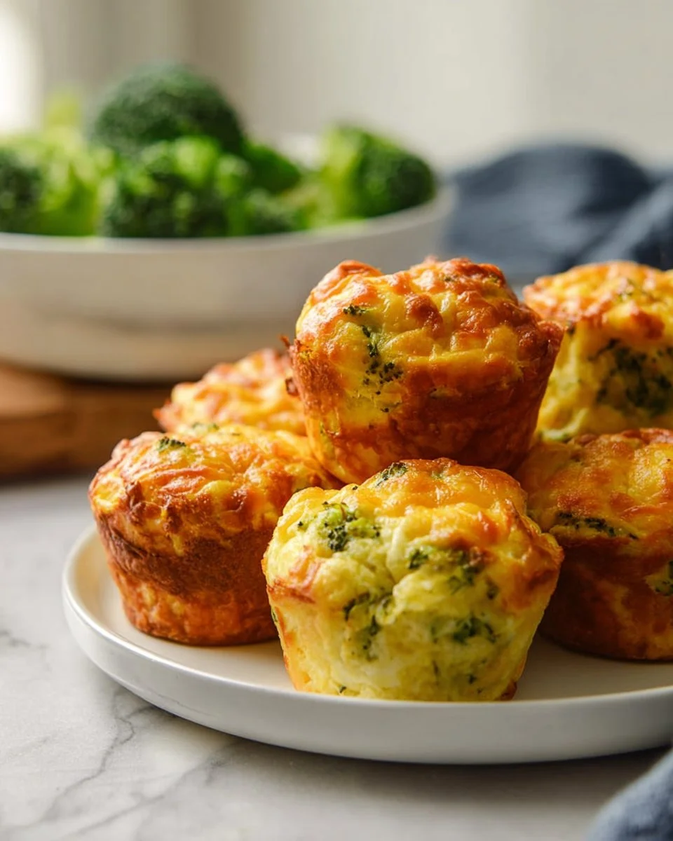 Savory cottage cheese breakfast muffins fresh out of the oven, golden brown and fluffy.