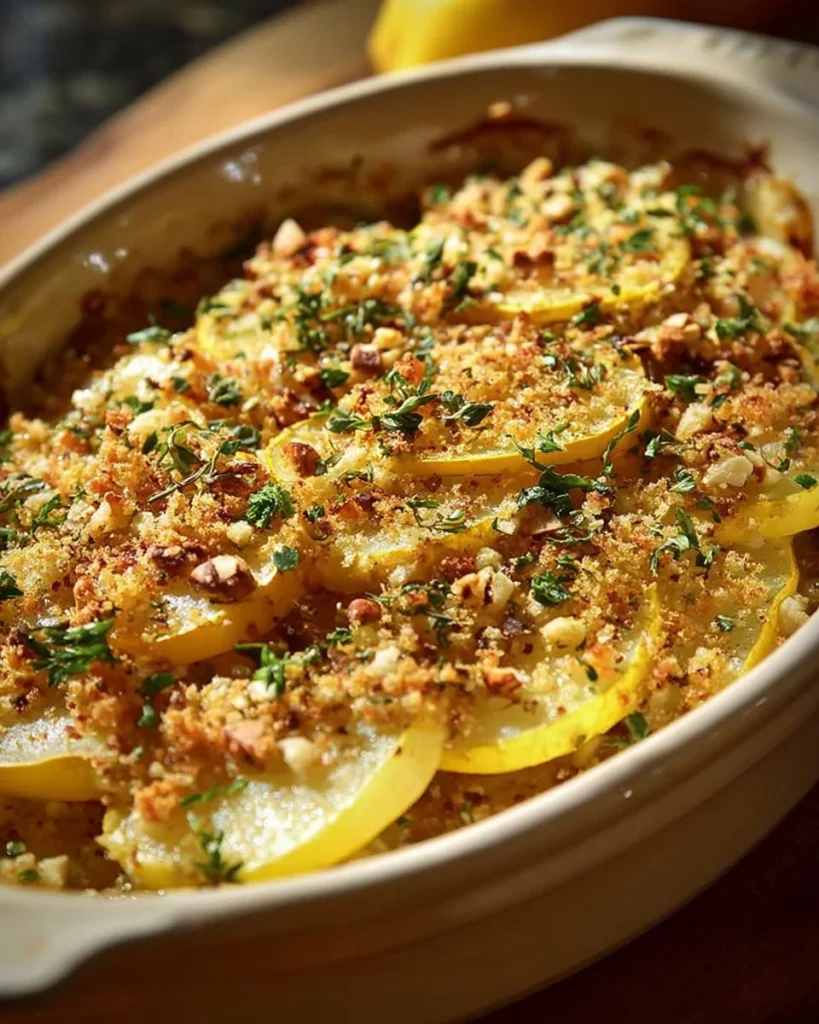 Delicious Southern summer squash casserole baked to perfection.