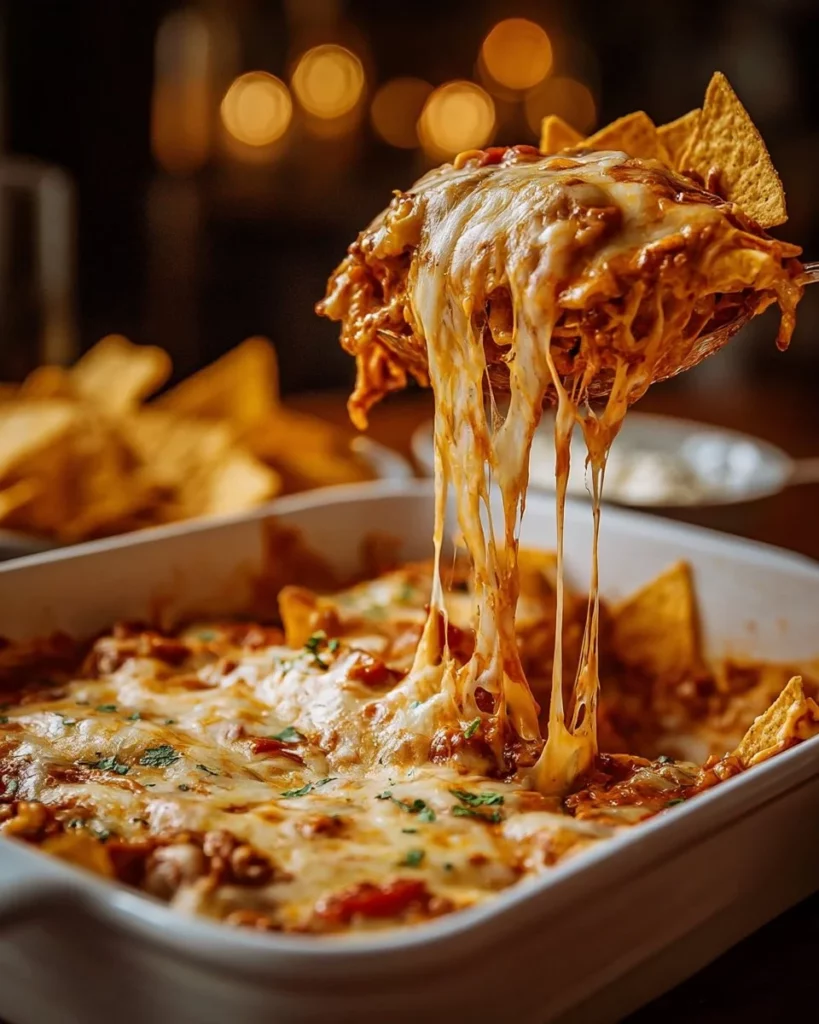 Delicious spicy Mexican casserole with layers of flavor and vibrant ingredients.