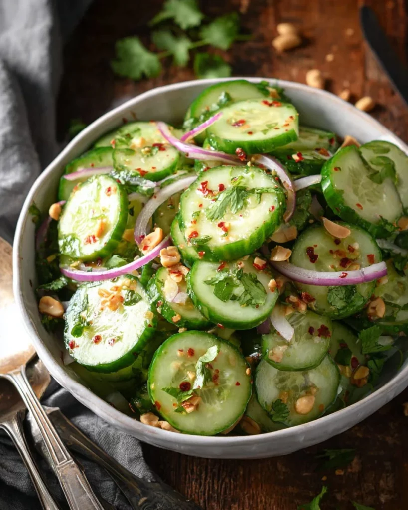 Fresh Thai Cucumber Salad with vibrant herbs and vegetables