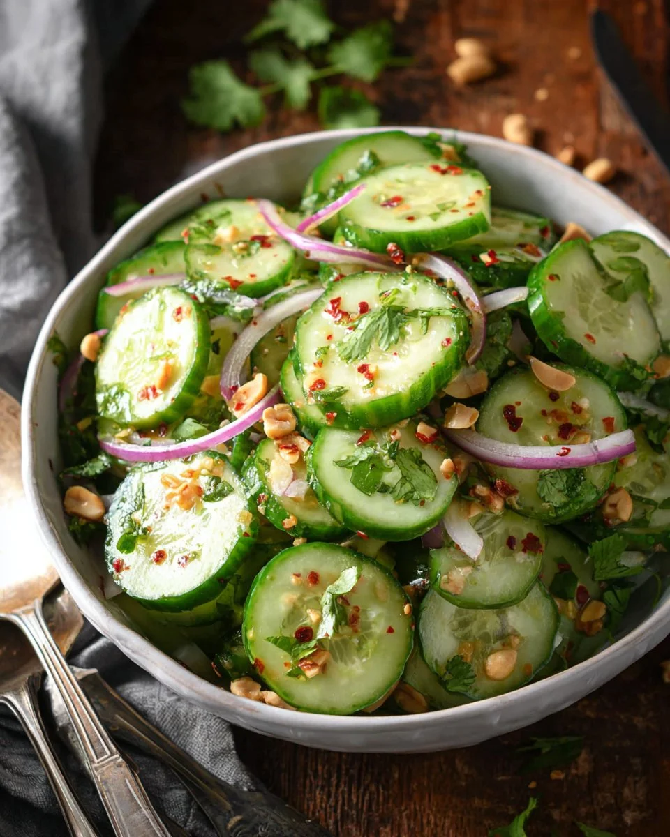 Fresh Thai Cucumber Salad with vibrant herbs and vegetables